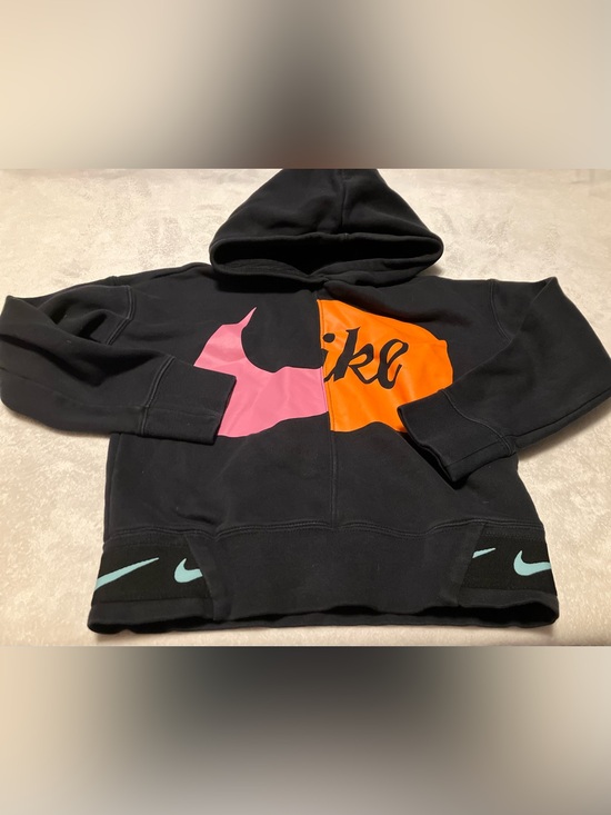 Nike Other - Nike Kids Black Hoodie with Pink & Orange Graphic